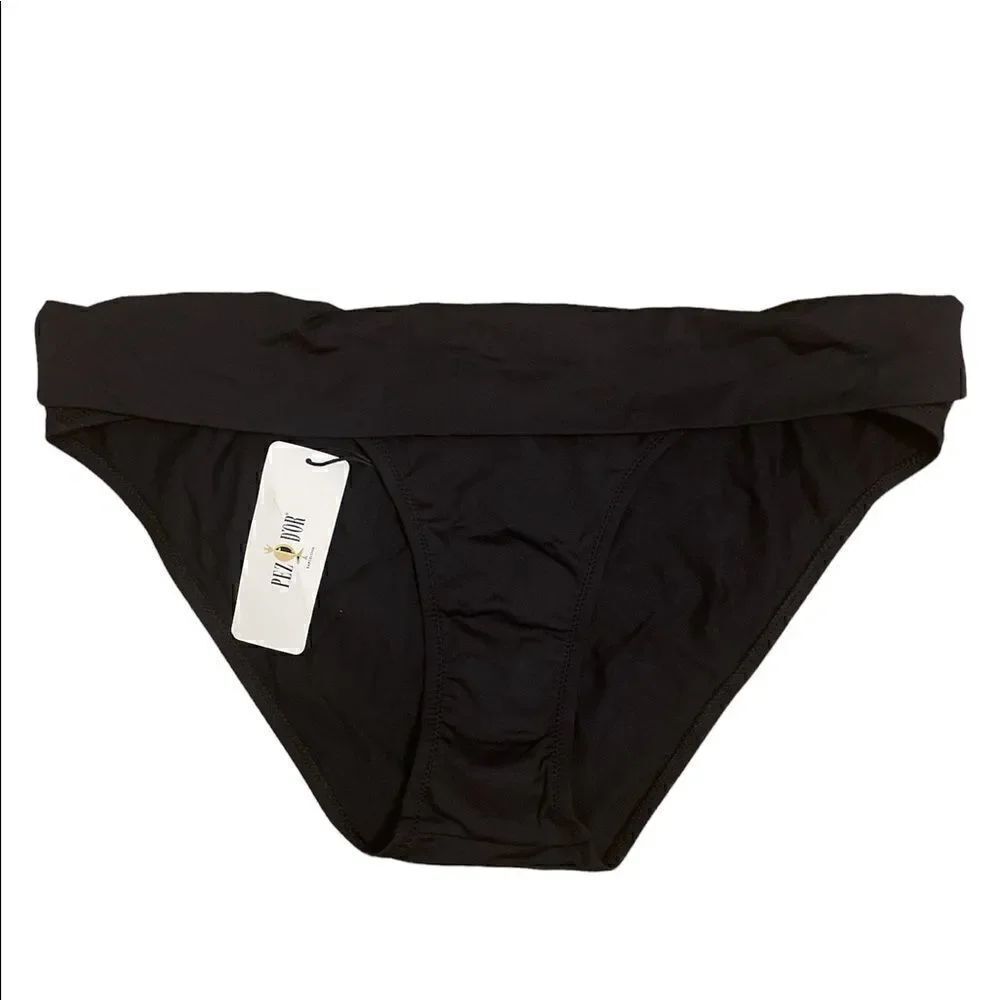 Pez D'Or Black Hipster Swim Bikini Bottom XL